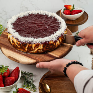 Cheesecake de Coco, Chocolate Belga Blanco & Fresa